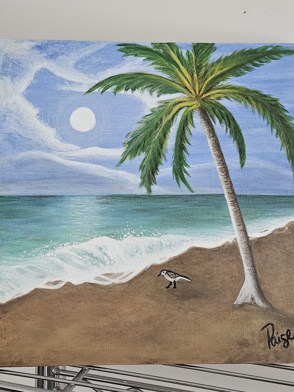 PAIGE 10x10 Tropical Palm Beach Scene - Green & Blue